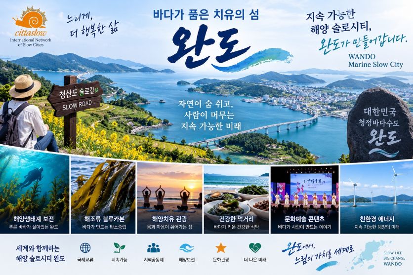 완도군, 국제 ‘해양 슬로시티’ 주도권 잡는다…‘완도 선언문’ 세계 도시 연대로 확대