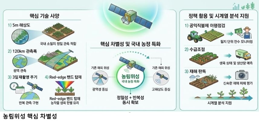 국내 첫 농림위성 발사… 농업·산림 정책, 데이터 기반 '과학농정' 시대 연다