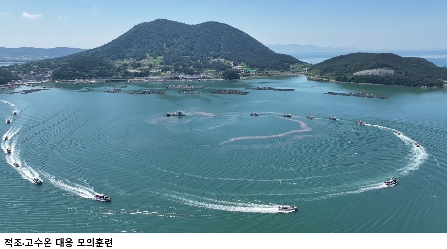 적조·고수온 대응 강화…완도 신지 해상 합동 모의훈련 실시