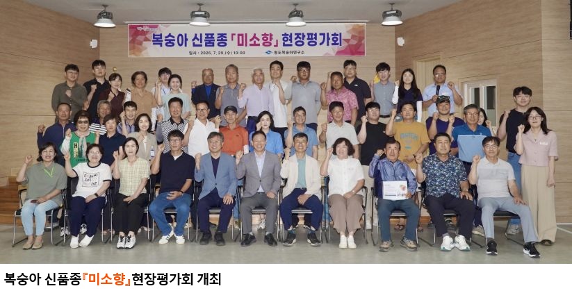 경북도 육성 복숭아‘미소향’현장평가회 개최
