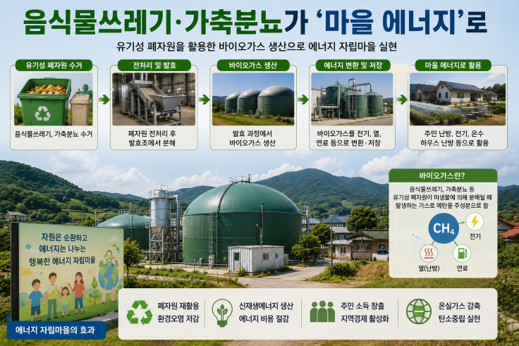 가축분뇨·음식물쓰레기가 에너지로…농촌 ‘바이오가스 자립마을’ 만든다
