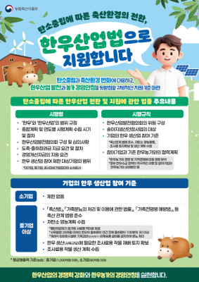 한우산업 발전과 한우농가의 경영안정을 위한 한우산업법령 시행